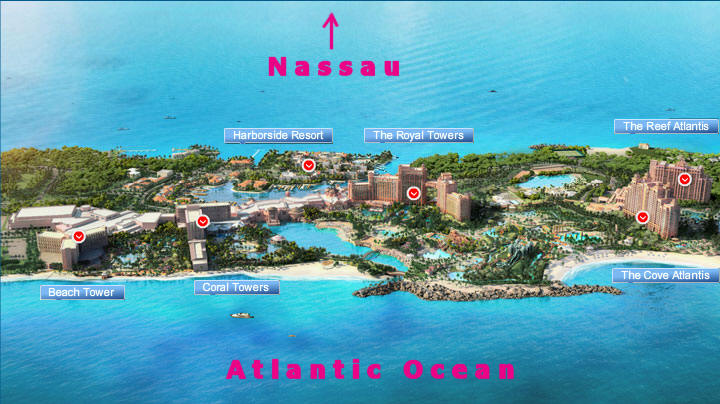 Atlantis Bahamas Here Is A Look At Atlantis From New Angle To Give Some Perspective Always Use The Cove Get Oriented Beach Tower